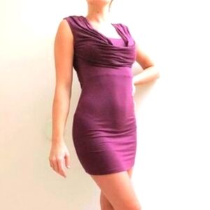 (M)💜Guess Purple Draped Mini Dress💜 ptp13"×L34"